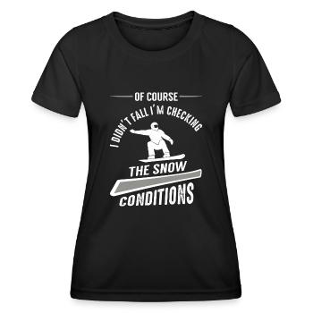 Snowboarders, Snowboarding - Women's Functional T-Shirt - black - Front - AI Model Female 172 light (172cm)