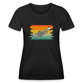 Trumpet Trumpet Player Trumpeter - Women's Functional T-Shirt - black - Front - AI Model Female 172 light (172cm)