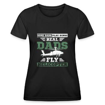 Fathers day military daddy helicopter pilot dad - Frauen Funktions-T-Shirt - Schwarz - Vorne - AI Model Female 172 light (172cm)