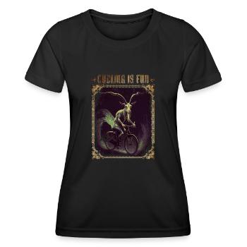 Cycling is Fun Goth - Women's Functional T-Shirt - black - Front - AI Model Female 172 light (172cm)