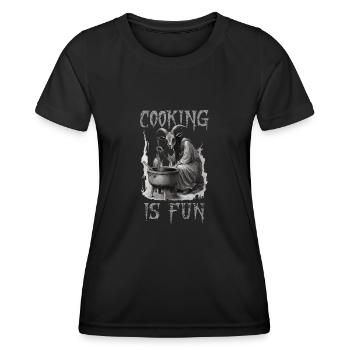 Cooking is Fun Goth - Women's Functional T-Shirt - black - Front - AI Model Female 172 light (172cm)