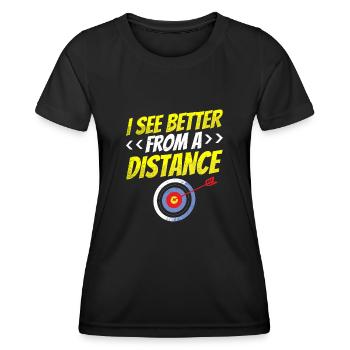 Aus Der Ferne Sehe Ich Besser - Frauen Funktions-T-Shirt - Schwarz - Vorne - AI Model Female 172 light (172cm)