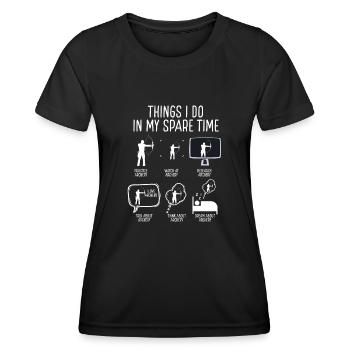 Dinge, Die Ich In Meiner Freizeit Mache - Frauen Funktions-T-Shirt - Schwarz - Vorne - AI Model Female 172 light (172cm)