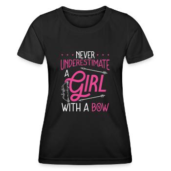 Une fille avec un arc - T-shirt sport Femme - noir - Devant - AI Model Female 172 light (172cm)