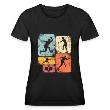 Ping-pong - T-shirt sport Femme - noir - Devant - AI Model Female 172 light (172cm)