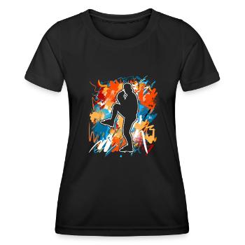 Baseball - Frauen Funktions-T-Shirt - Schwarz - Vorne - AI Model Female 172 light (172cm)