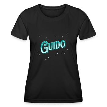 Nom Guido personnalisé - T-shirt sport Femme - noir - Devant - AI Model Female 172 light (172cm)