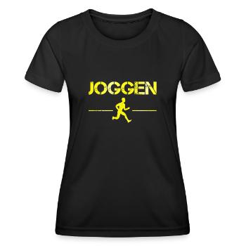 Joggen - Frauen Funktions-T-Shirt - Schwarz - Vorne - AI Model Female 172 light (172cm)