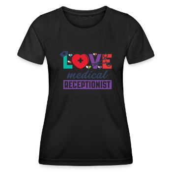 Réceptionniste médicale - T-shirt sport Femme - noir - Devant - AI Model Female 172 light (172cm)