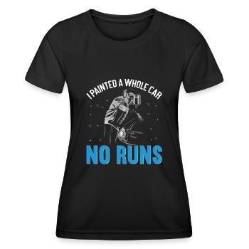 J’ai peint une voiture entière sans courses - T-shirt sport Femme - noir - Devant - AI Model Female 172 light (172cm)