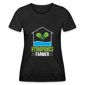 Hydroponik Indoor-Gartenbau - Frauen Funktions-T-Shirt - Schwarz - Vorne - AI Model Female 172 light (172cm)