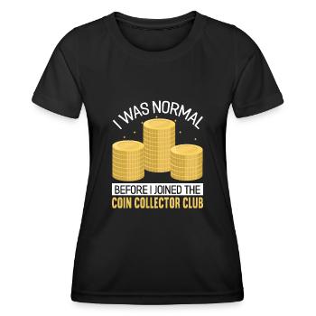 Coin Collector Numismatics Rare Coins Coin Lover - Women's Functional T-Shirt - black - Front - AI Model Female 172 light (172cm)