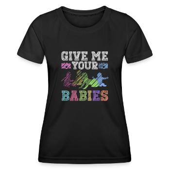 Newborn Photographer Baby Photography Saying - Women's Functional T-Shirt - black - Front - AI Model Female 172 light (172cm)