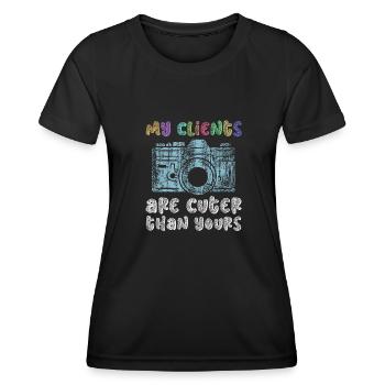 Newborn Photographer Baby Photography Saying - Women's Functional T-Shirt - black - Front - AI Model Female 172 light (172cm)