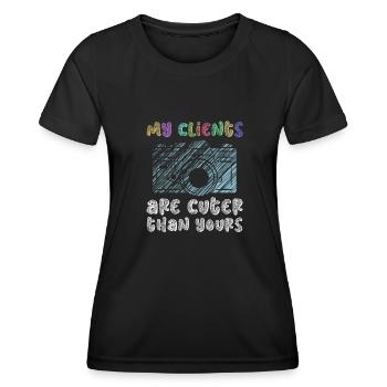 Newborn Photographer Baby Photography Saying - Women's Functional T-Shirt - black - Front - AI Model Female 172 light (172cm)