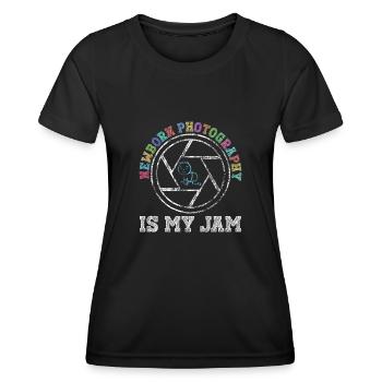 Newborn Photographer Baby Photography Saying - Women's Functional T-Shirt - black - Front - AI Model Female 172 light (172cm)