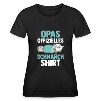 Raccoon Papa's Official Snoring - Women's Functional T-Shirt - black - Front - AI Model Female 172 light (172cm)