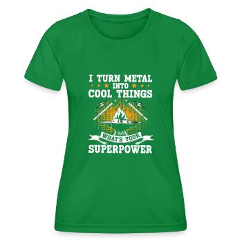 I Turn Metal Into Cool Things Anvil Smith - Women's Functional T-Shirt - kelly green - Front - AI Model Female 172 dark (172cm)