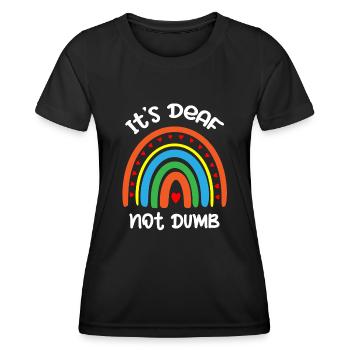 Gehörloser Stolz, Gehör, Behinderte, Taubheit - Frauen Funktions-T-Shirt - Schwarz - Vorne - AI Model Female 172 light (172cm)