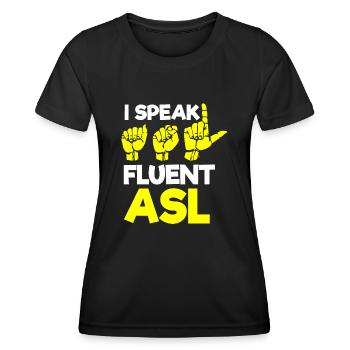 Gehörloser Stolz, Gehör, Behinderte, Taubheit - Frauen Funktions-T-Shirt - Schwarz - Vorne - AI Model Female 172 light (172cm)