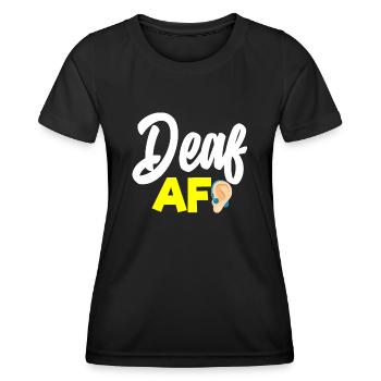 Gehörloser Stolz, Gehör, Behinderte, Taubheit - Frauen Funktions-T-Shirt - Schwarz - Vorne - AI Model Female 172 light (172cm)