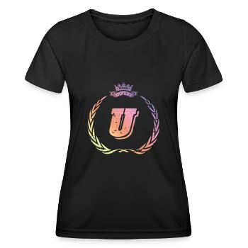 U letter wreath - Women's Functional T-Shirt - black - Front - AI Model Female 172 light (172cm)