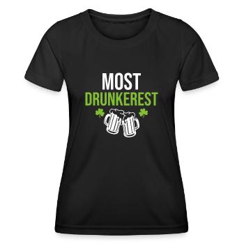 La Saint-Patrick est la plus ivre - T-shirt sport Femme - noir - Devant - AI Model Female 172 light (172cm)