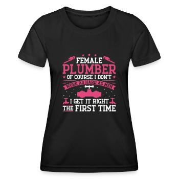 Plumbing Plumber Female Female - Women's Functional T-Shirt - black - Front - AI Model Female 172 light (172cm)