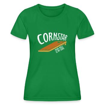 Cornstar Wooden Plate - Women's Functional T-Shirt - kelly green - Front - AI Model Female 172 dark (172cm)