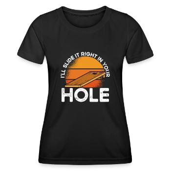Trou dans le panneau de bois - T-shirt sport Femme - noir - Devant - AI Model Female 172 light (172cm)