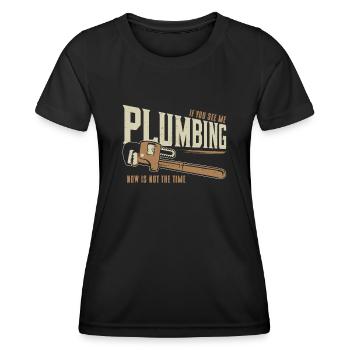 Plombier de plomberie vintage si vous - T-shirt sport Femme - noir - Devant - AI Model Female 172 light (172cm)