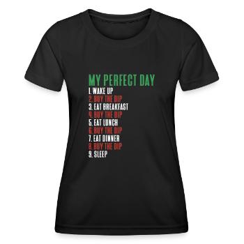 Ma journée crypto parfaite - T-shirt sport Femme - noir - Devant - AI Model Female 172 light (172cm)