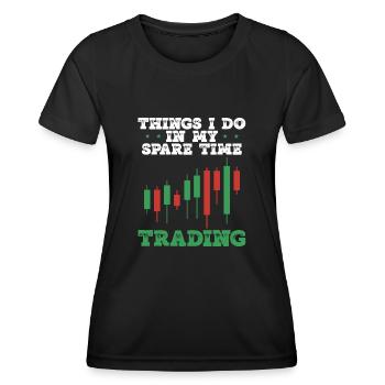 Handel In Meiner Freizeit - Frauen Funktions-T-Shirt - Schwarz - Vorne - AI Model Female 172 light (172cm)
