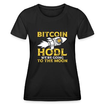 Fusée de maintien Bitcoin - T-shirt sport Femme - noir - Devant - AI Model Female 172 light (172cm)