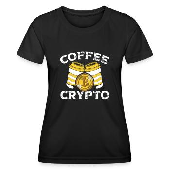 Coffee and crypto - Women's Functional T-Shirt - black - Front - AI Model Female 172 light (172cm)