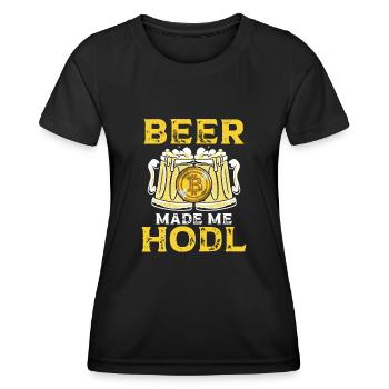 Bier Und Krypto - Frauen Funktions-T-Shirt - Schwarz - Vorne - AI Model Female 172 light (172cm)
