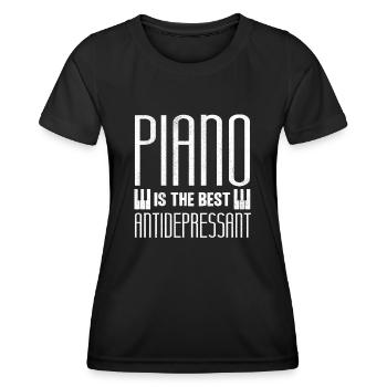 Pianiste, professeur de piano, pianiste, - T-shirt sport Femme - noir - Devant - AI Model Female 172 light (172cm)