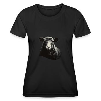 Schaf Schablone Art.-nr - Frauen Funktions-T-Shirt - Schwarz - Vorne - AI Model Female 172 light (172cm)