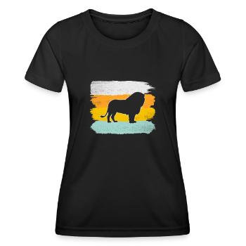 Leo Rétro - T-shirt sport Femme - noir - Devant - AI Model Female 172 light (172cm)