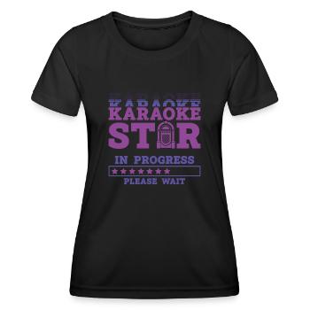 Karaoke Singer Karaoke Star In - Frauen Funktions-T-Shirt - Schwarz - Vorne - AI Model Female 172 light (172cm)