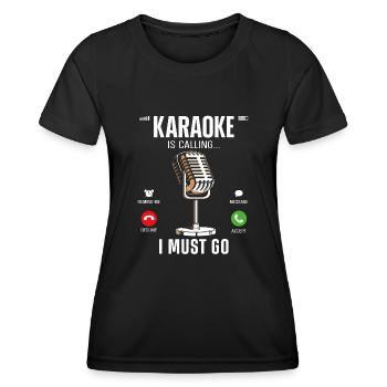 Le chanteur de karaoké Karaoke appelle - T-shirt sport Femme - noir - Devant - AI Model Female 172 light (172cm)