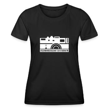 Schwangerschaft Fotografin Schwanger Fotografie - Frauen Funktions-T-Shirt - Schwarz - Vorne - AI Model Female 172 light (172cm)