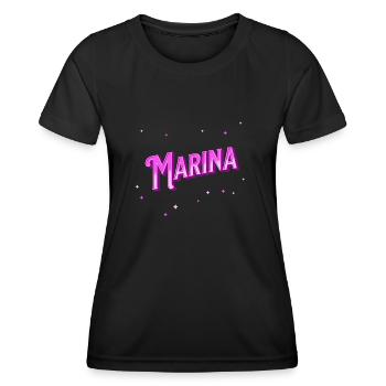 Marina name personalized - Women's Functional T-Shirt - black - Front - AI Model Female 172 light (172cm)
