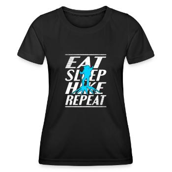 Alimentation Sommeil Randonnée - T-shirt sport Femme - noir - Devant - AI Model Female 172 light (172cm)