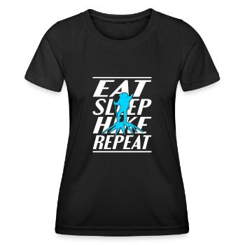 Alimentation Sommeil Randonnée - T-shirt sport Femme - noir - Devant - AI Model Female 172 light (172cm)