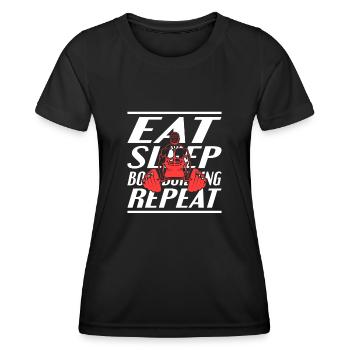 Alimentation Sommeil Musculation - T-shirt sport Femme - noir - Devant - AI Model Female 172 light (172cm)