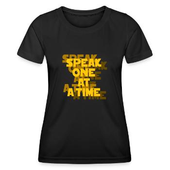 Lippenlesen ASL Handgesten Gebärdensprache - Frauen Funktions-T-Shirt - Schwarz - Vorne - AI Model Female 172 light (172cm)
