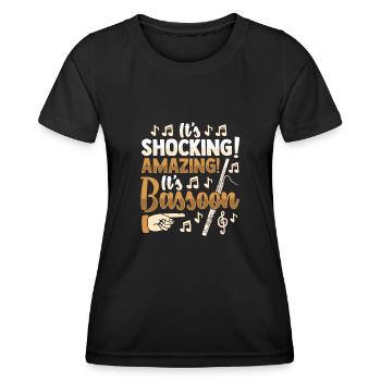 Bassoon musical instrument for a bassoonist - Women's Functional T-Shirt - black - Front - AI Model Female 172 light (172cm)