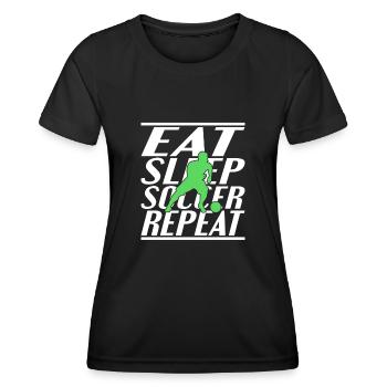 Alimentation Sommeil Football - T-shirt sport Femme - noir - Devant - AI Model Female 172 light (172cm)