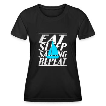 Alimentation Sommeil Voile - T-shirt sport Femme - noir - Devant - AI Model Female 172 light (172cm)